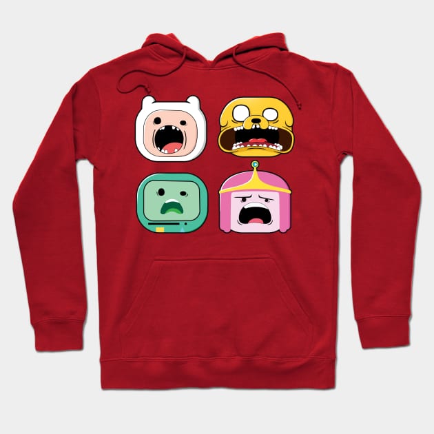 Adventure Time  Finn, Jake, Bubblegum, Beemo Hoodie by Welcraft Design